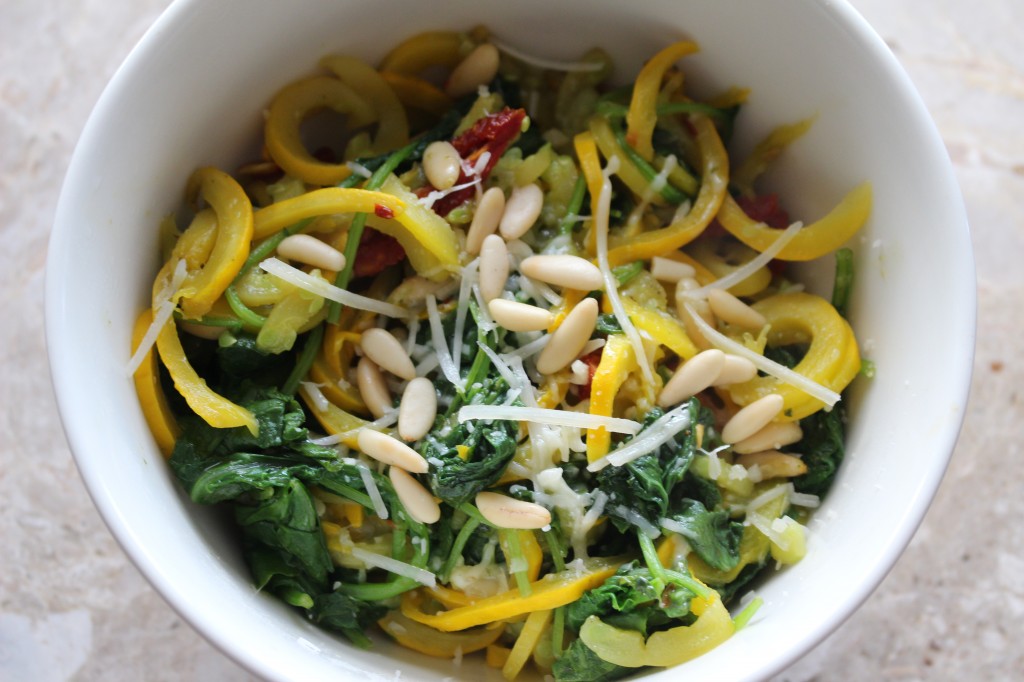 kale and summer squash saute from the domesticated wolf 
