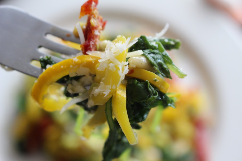 kale and summer squash saute from the domesticated wolf 