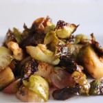 fig and walnut roasted brussels sprouts