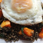 eggs with lentils and butternut squash