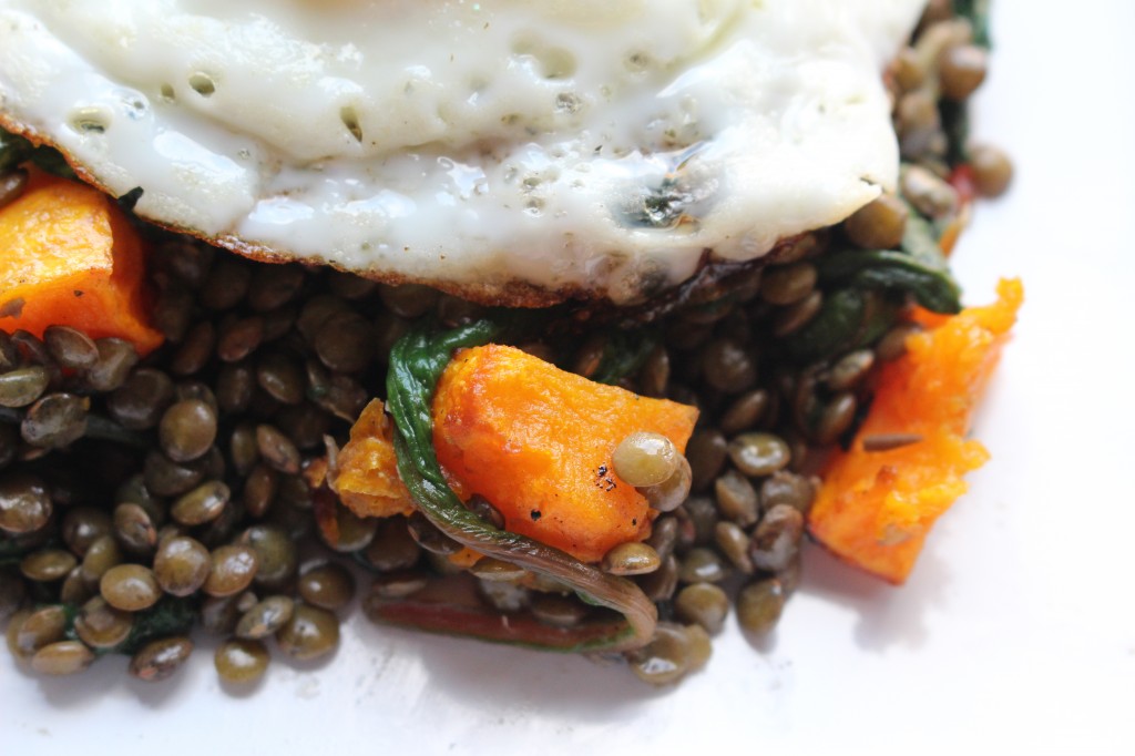 lentils with butternut squash and kale