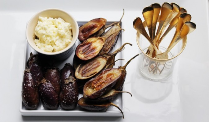roasted eggplant and feta