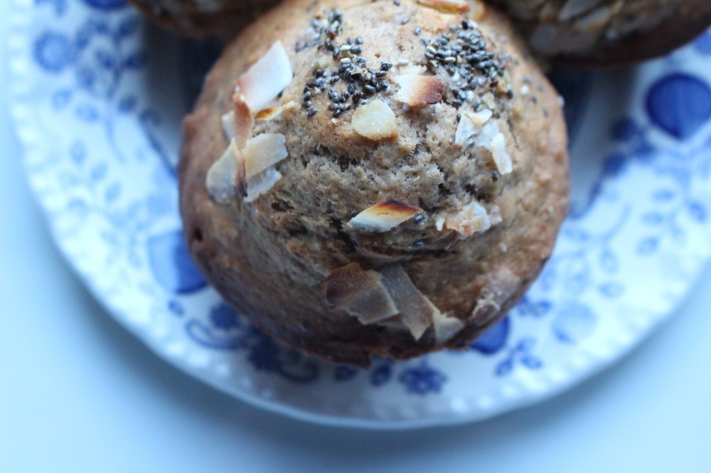 whole wheat and pear muffins