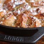 french toast in a cast iron skillet