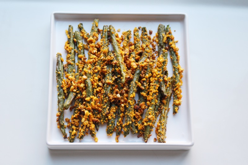roasted green beans with peanuts