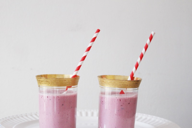 cherry smoothie for two