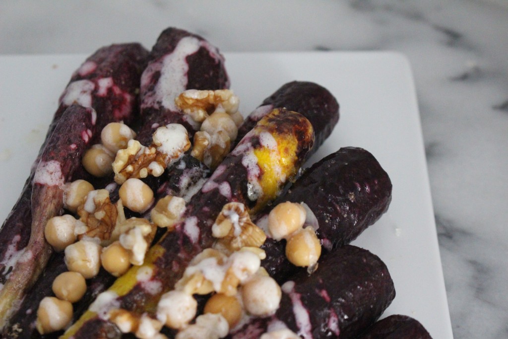 heirloom carrots with yogurt and chickpeas || the domesticated wolf