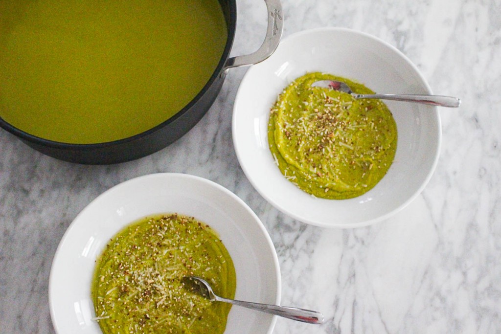 homemade pea soup with parmesan cheese || the domesticated wolf